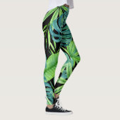 緑豊かな緑：熱帯植物パターン レギンス (右)