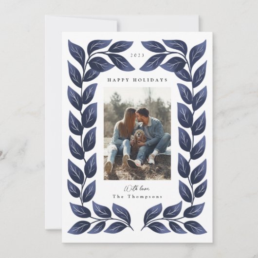 緑豊かな縁どリーフホリデーカード シーズンカード (正面)