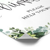 緑豊かな肉質のフローラの葉が飲む看板 ポスター (角)