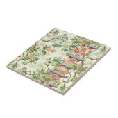 緑豊かな自然に囲まれたアジアの水彩塔(1) タイル (側面)