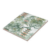 緑豊かな自然に囲まれたアジアの水彩塔(5) タイル (側面)