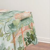 緑豊かな自然に囲まれたアジアの水彩塔(5) テーブルクロス (インサイチュ)