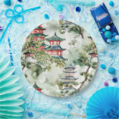 緑豊かな自然に彩られたアジアの塔(4) ペーパープレート (パーティー)