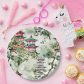 緑豊かな自然に彩られたアジアの塔(4) ペーパープレート (パーティー)