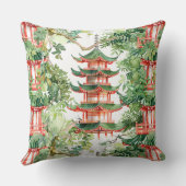 緑豊かな自然に彩られたアジアの塔(9) クッション (裏面)