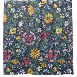 緑豊かな花とつる植物 – フォレストフロア シャワーカーテン