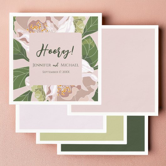 緑豊かな花と緑のエレガントな結婚式 スタンダードカクテルナプキン