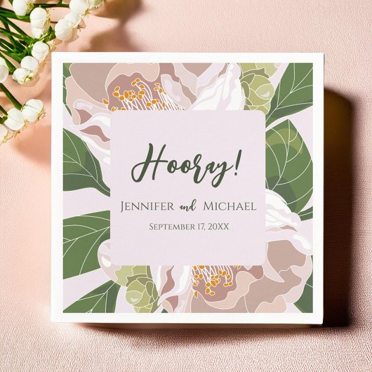 緑豊かな花と緑のエレガントな結婚式 スタンダードカクテルナプキン