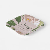 緑豊かな花と緑のエレガントな結婚式 ペーパープレート (傾斜あり)