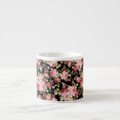 緑豊かな花の美しいバラ エスプレッソカップ (正面)