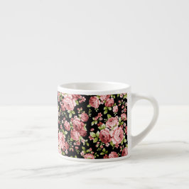 緑豊かな花の美しいバラ エスプレッソカップ