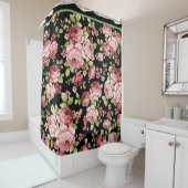 緑豊かな花の美しいバラ シャワーカーテン (インサイチュ)