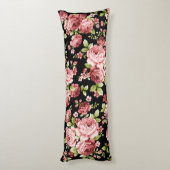 緑豊かな花の美しいバラ ボディピロー (裏面 (縦))