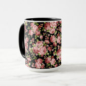 緑豊かな花の美しいバラ マグカップ (正面左)