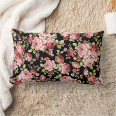 緑豊かな花の美しいバラ ランバークッション (ブランケット)