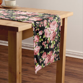 緑豊かな花の美しいバラ ロングテーブルランナー