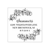 緑豊かな花の花のフレーミング名とアドレス ラバースタンプ (インプリント)