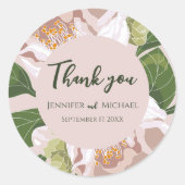 緑豊かな花エレガント ラウンドシール (正面)
