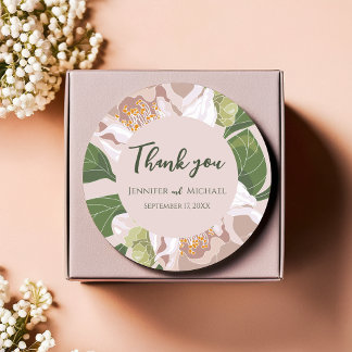 緑豊かな花エレガント ラウンドシール