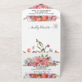 緑豊かな花オールインワン結婚式招待状 オールインワン招待状 (外側)