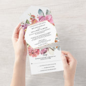 緑豊かな花オールインワン結婚式招待状 オールインワン招待状 (貼ってはがせる)