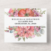 緑豊かな花オールインワン結婚式招待状 オールインワン招待状 (裏面)