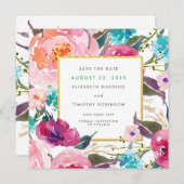 緑豊かな花束の結婚式の保存日付 セーブザデート (正面/裏面)