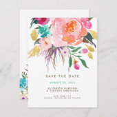 緑豊かな花束の結婚式の保存日付 セーブザデート (正面/裏面)