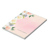 緑豊かな花模様白い珊瑚桃の夏の名前 ノートパッド (回転)