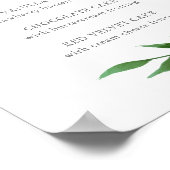 緑豊かな葉のエレガントなウェディングケーキフレーバー メニューサイン ポスター (角)