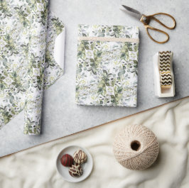 緑豊かな葉の金ゴールド枠 ラッピングペーパー