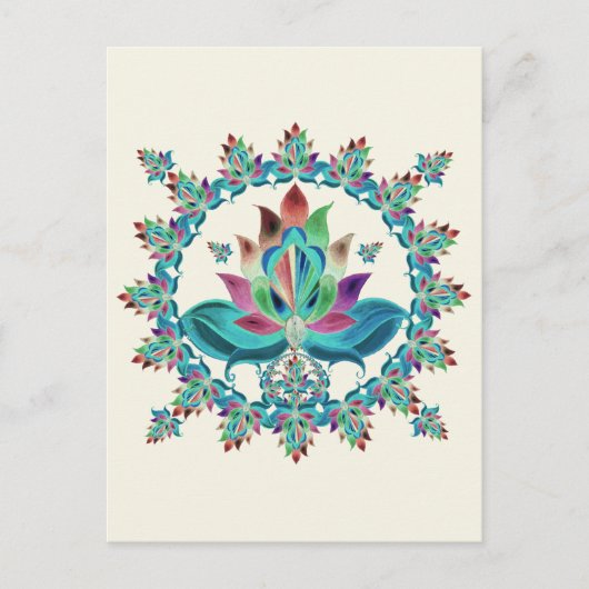 緑豊かな蓮 ポストカード (正面)