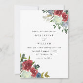 緑豊かな赤い水の色のフローラブーケ結婚フォト (正面)