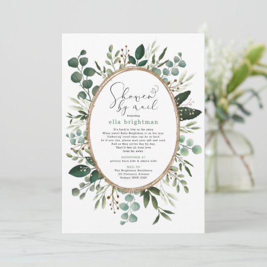 緑豊かな赤ちゃんシャワー(メール長距離付) 招待状 (スタンド正面)