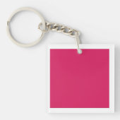 緑豊かな赤とピンクの花の配列 キーホルダー (正面)