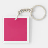 緑豊かな赤とピンクの花の配列 キーホルダー (裏面)