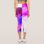 緑豊かな輝き – ピンク大理石バブルヨガカプリス カプリレギンス (裏面)