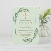 緑豊かな金ゴールドクロスボーイバプテスマ 招待状 (スタンド正面)