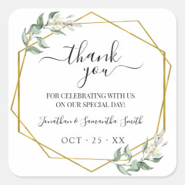 緑豊かな金ゴールド幾何結婚の スクエアシール