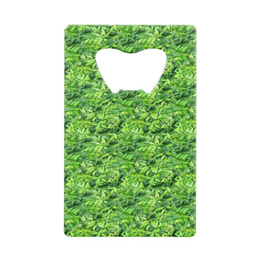 緑豊かな離れグリーン自然模様 – Botanical クレジットカード栓抜き (正面)