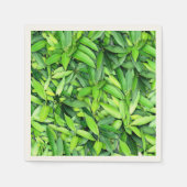 緑豊かな離れグリーン自然模様 – Botanical スタンダードカクテルナプキン (正面)
