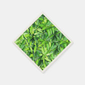 緑豊かな離れグリーン自然模様 – Botanical スタンダードカクテルナプキン (角)