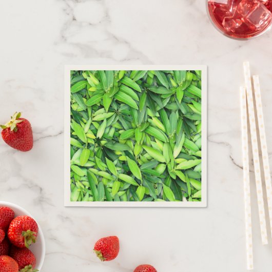 緑豊かな離れグリーン自然模様 – Botanical スタンダードカクテルナプキン (インサイチュ)