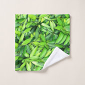 緑豊かな離れグリーン自然模様 – Botanical バスタオルセット (ウォッシュタオル)