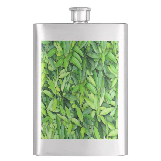 緑豊かな離れグリーン自然模様 – Botanical フラスク (正面)