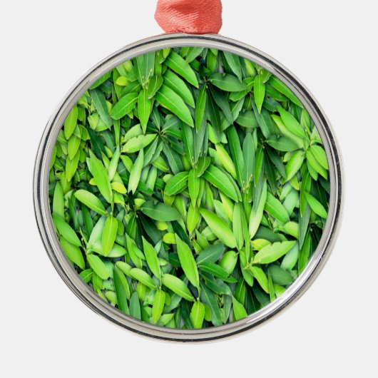 緑豊かな離れグリーン自然模様 – Botanical メタルオーナメント (正面)