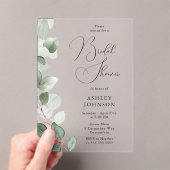 緑豊かな離れ緑のブライダルシャワー アクリル招待状 (インサイチュ (ポータブル))