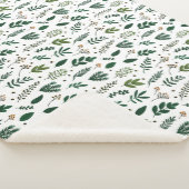 緑豊かな離れ緑の花と白 シェルパブランケット (3/4)