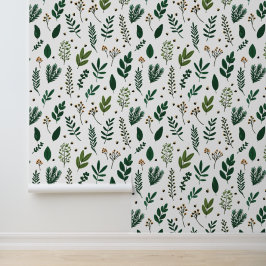 緑豊かな離れ緑の花と白 壁紙