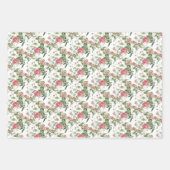 緑豊かな鳥、花、葉 ラッピングペーパーシート (正面3)